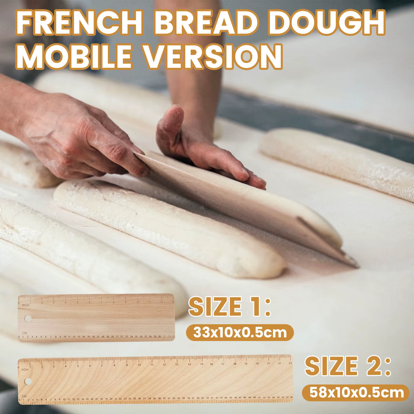 Planche à retournement de pâte à Baguette