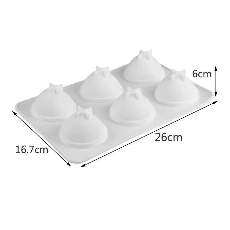 Moule à gâteau en silicone à 6 cavités en forme de pêche pour chocolat