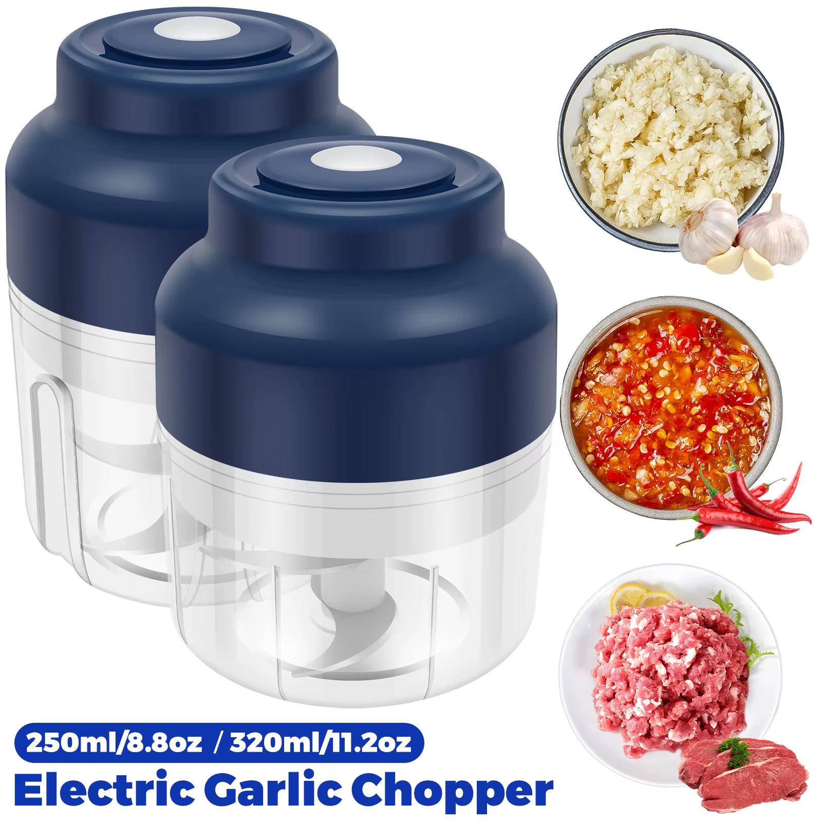 Mini hachoir à ail électrique 250/320 ML