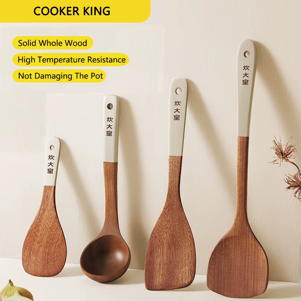 COOKER KING Spatule en bois d'ébène poêle antiadhésive