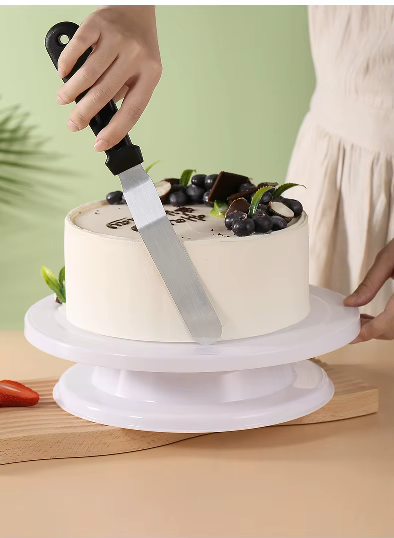 Plateau tournant de gâteau en plastique de 11 pouces