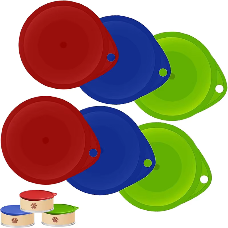 Lot de 6 couvercles réutilisables en plastique pour boîtes de conserve