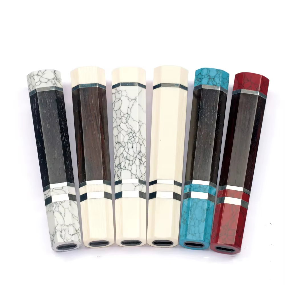 Manches de couteau en bois d'ébène octogonaux de 5