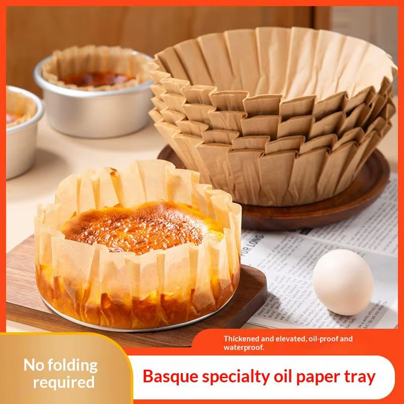 50 Moules à Gâteau Pliables en Papier Antiadhésif pour Cheesecake Basque