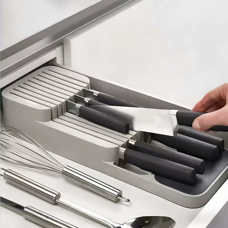 Boîte de rangement pratique pour couteaux à tiroir - Accessoire de cuisine - Support