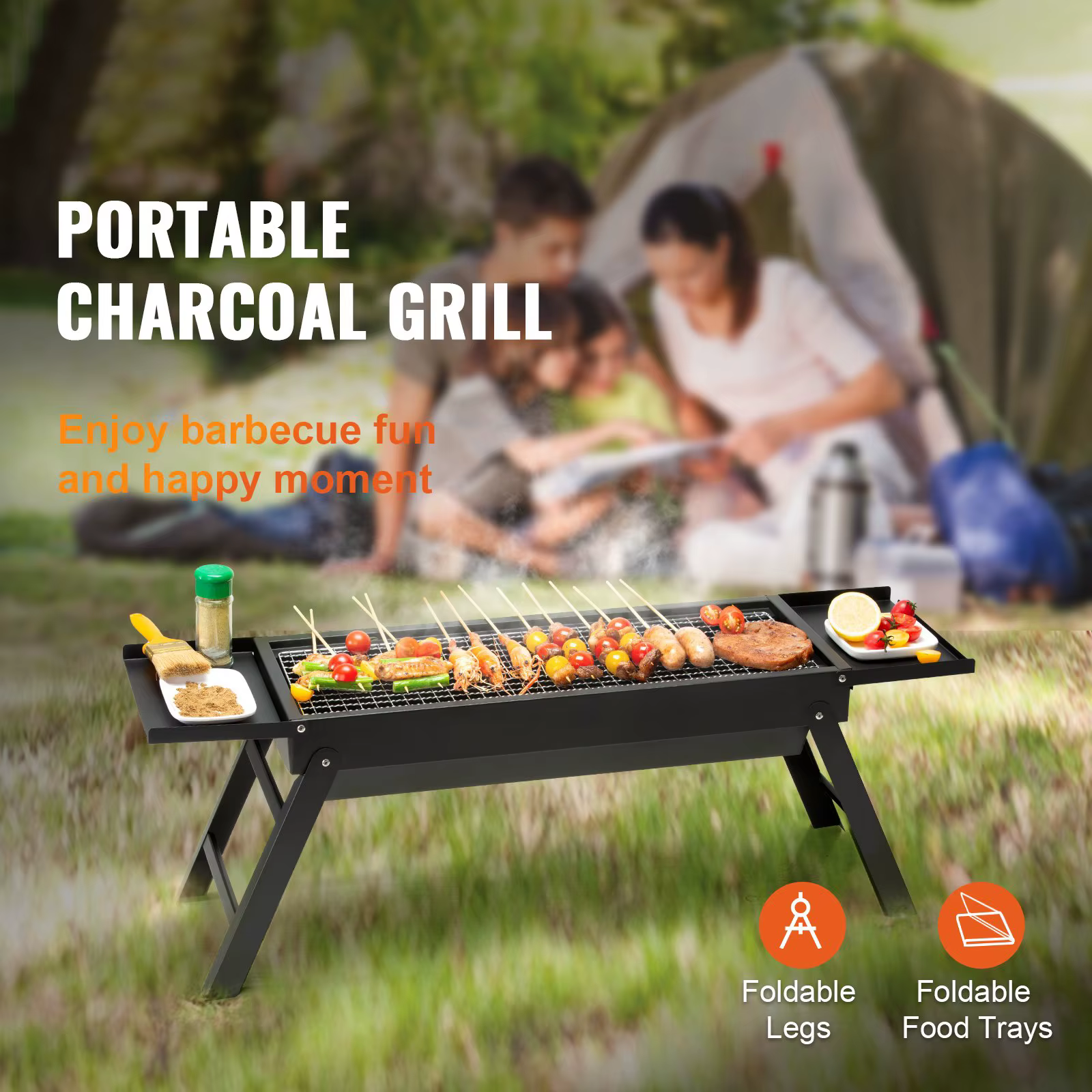VEVOR – gril à charbon de bois Portable de 23 pouces