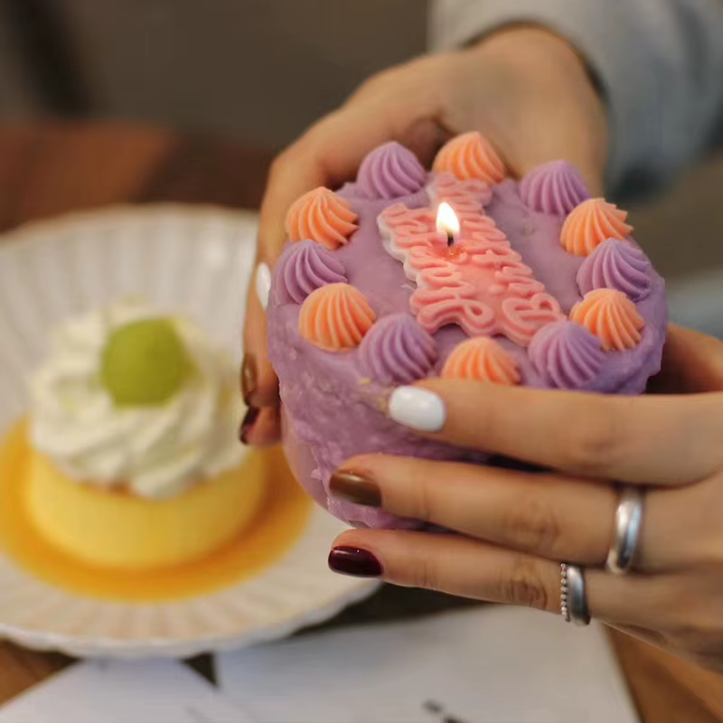 Moule de Simulation de gâteau d'anniversaire en Silicone