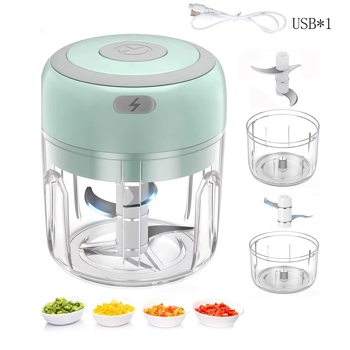 Mini hachoir électrique à ail de 100ml/250ml