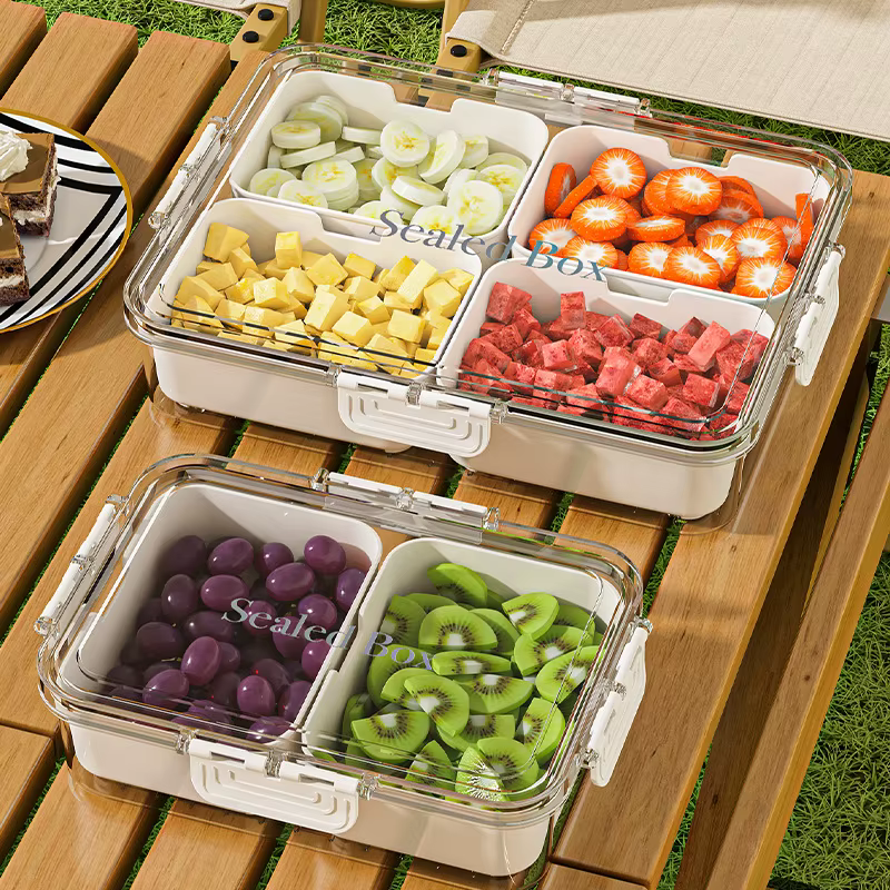 Boîte à déjeuner portable de conservation de la fraîcheur pour le camping et les pique-niques en plein air – récipient compartiment fruits et aliments