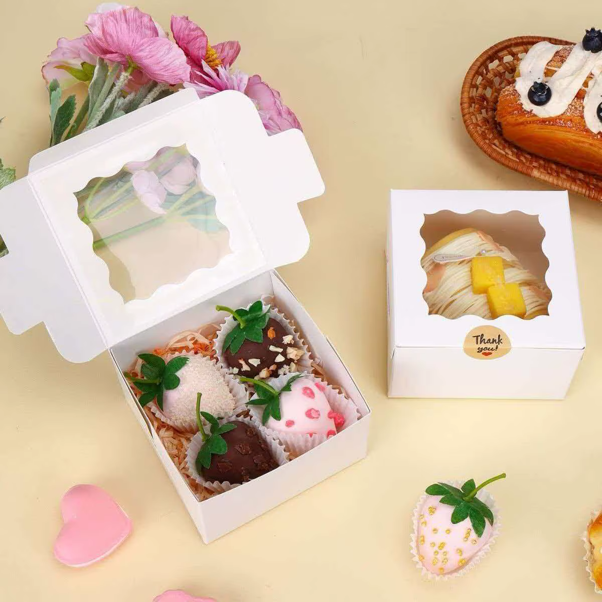 10 boîtes d'emballage en papier pour cupcakes