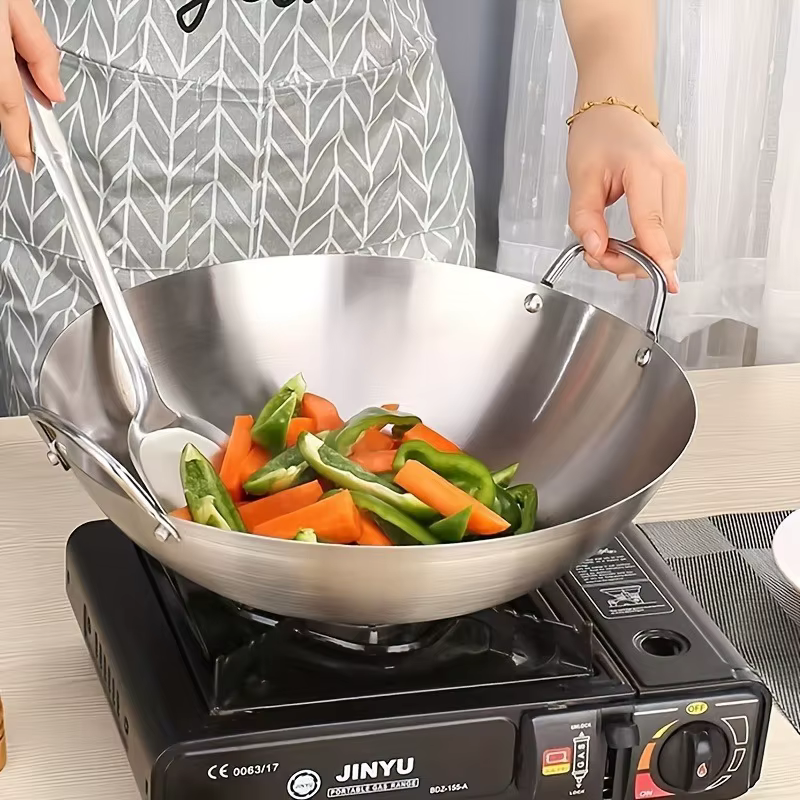 Grand Wok en acier inoxydable