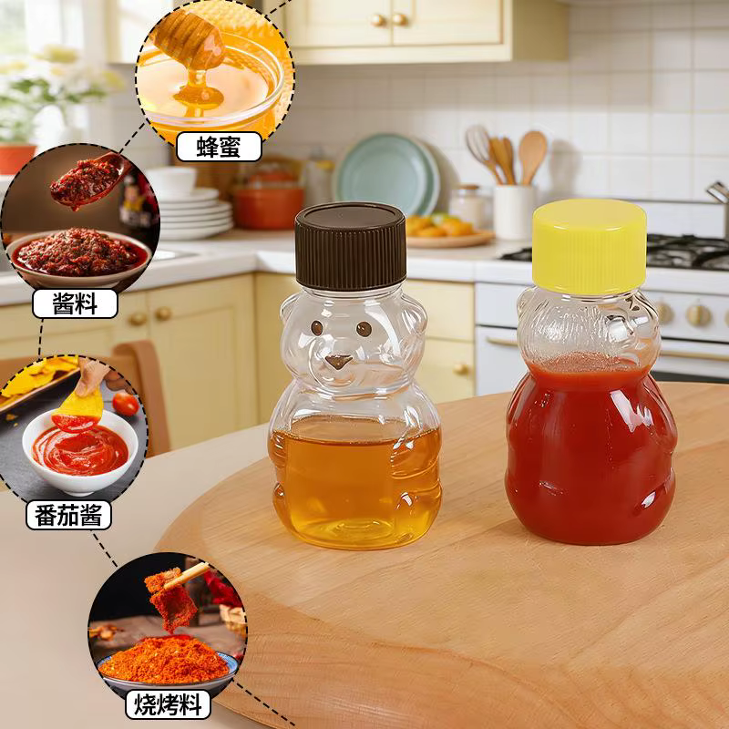 Mini bouteilles de sauce en forme d'ours