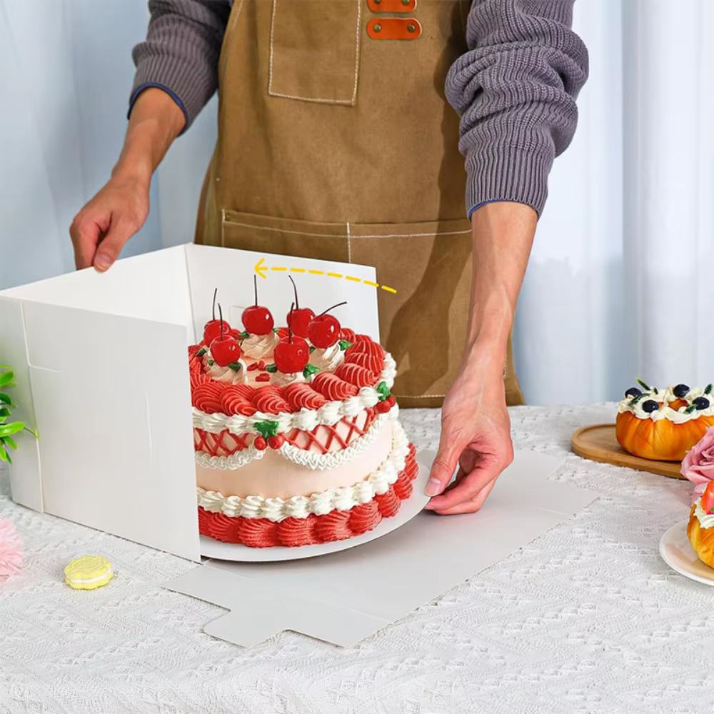 Lot de 10 boîtes d'emballage carrées jetables pour gâteaux
