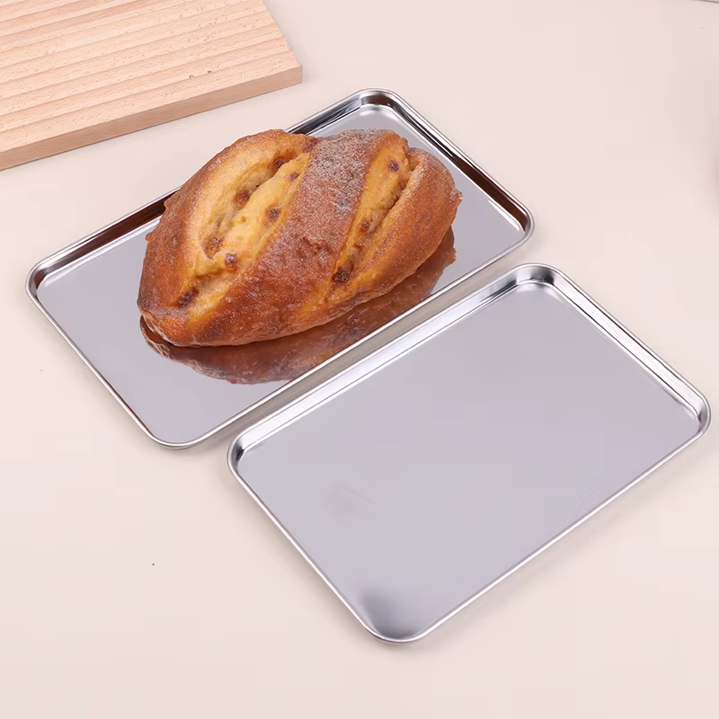 Plateau rectangulaire nordique en acier inoxydable