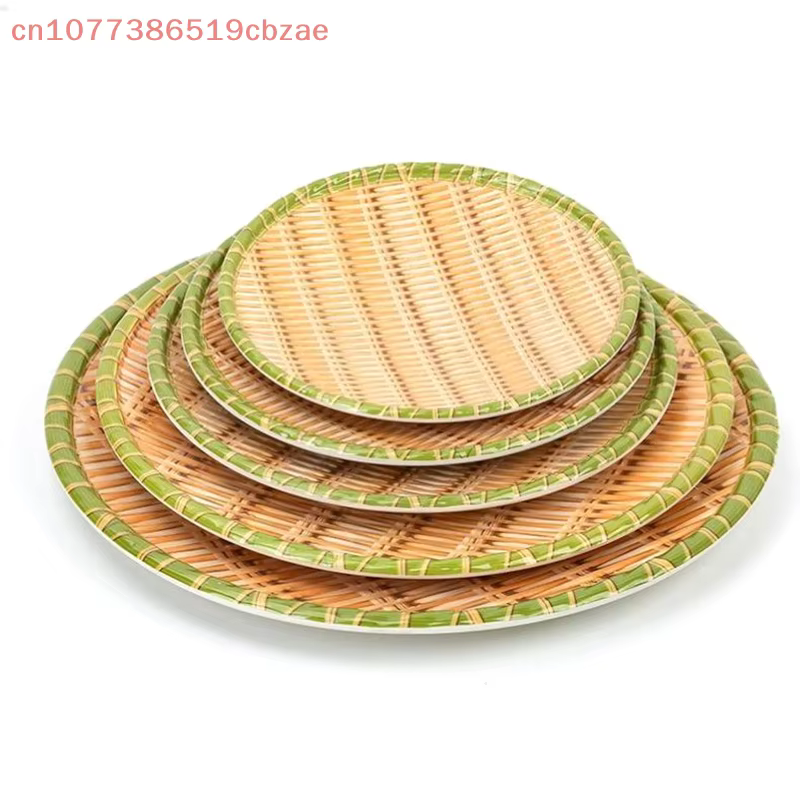 Assiette à légumes en mélamine tissée en bambou