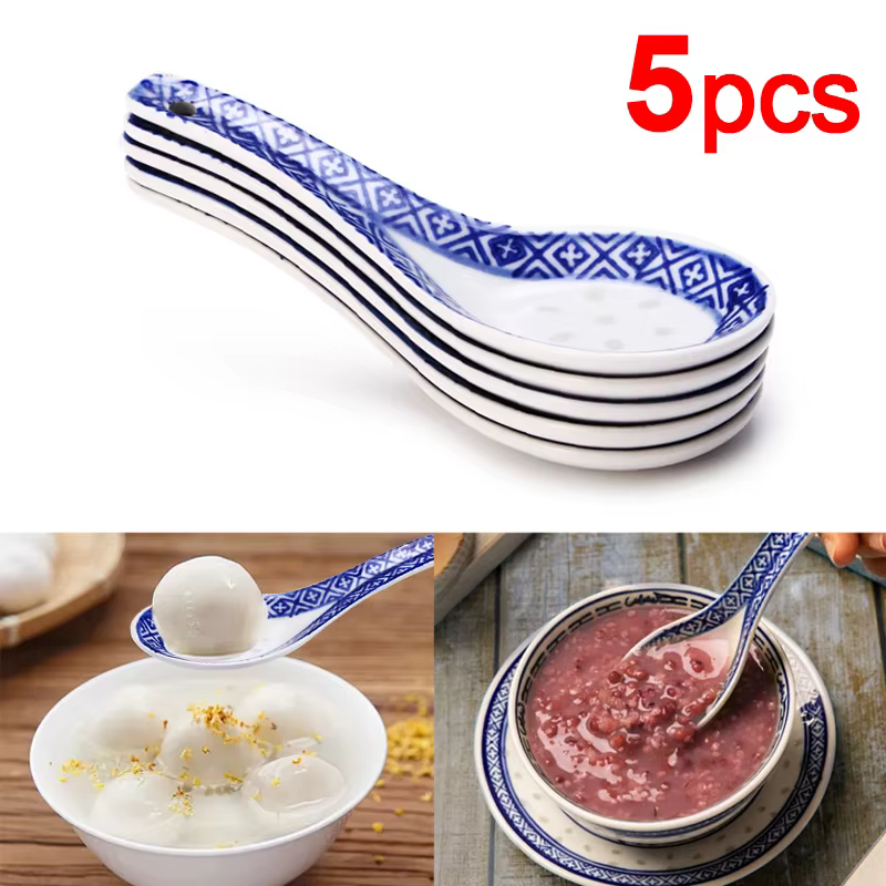 Cuillère en céramique de style chinois pour enfants