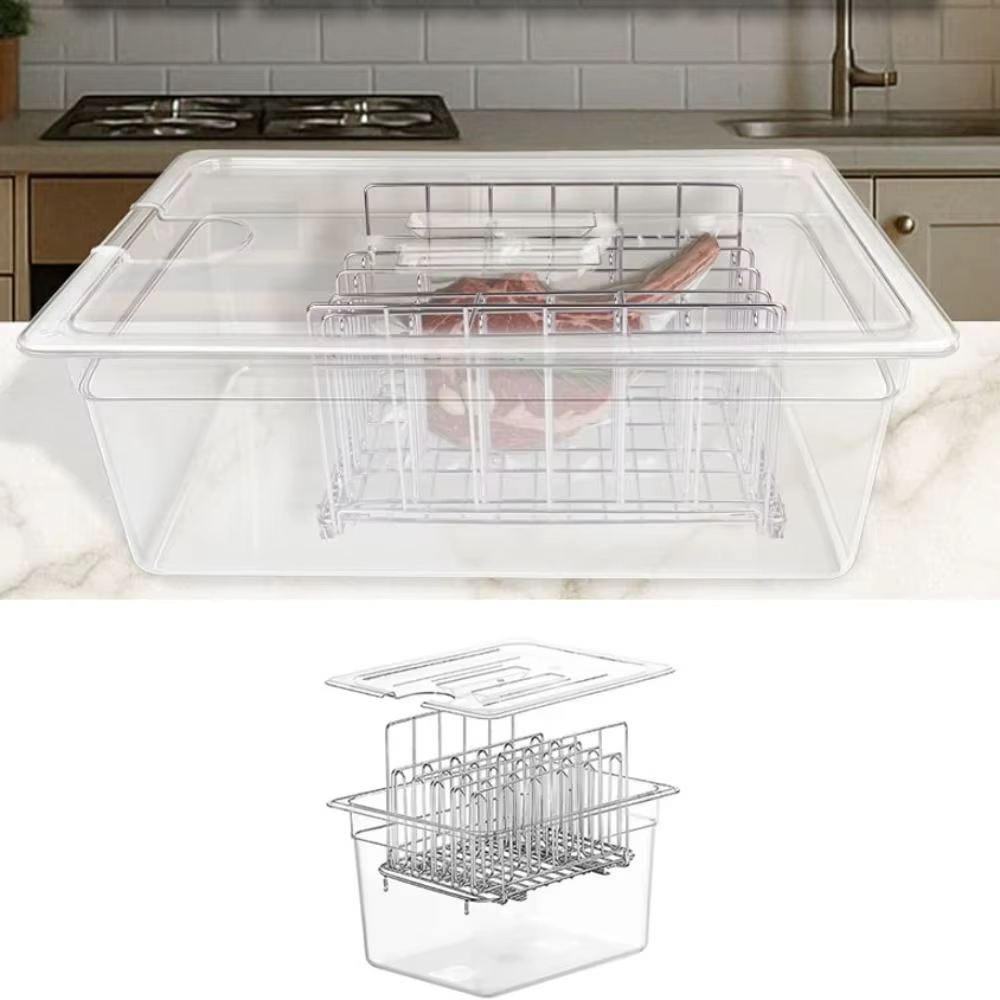 Conteneur Sous Vide Grande Capacité avec Grille et Couvercle