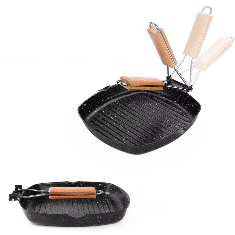 Poêles à griller polyvalentes avec becs verseurs
