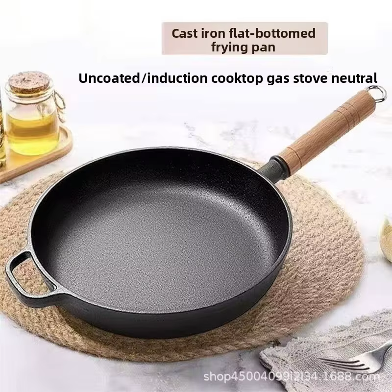 Poêle à fond plat en fonte