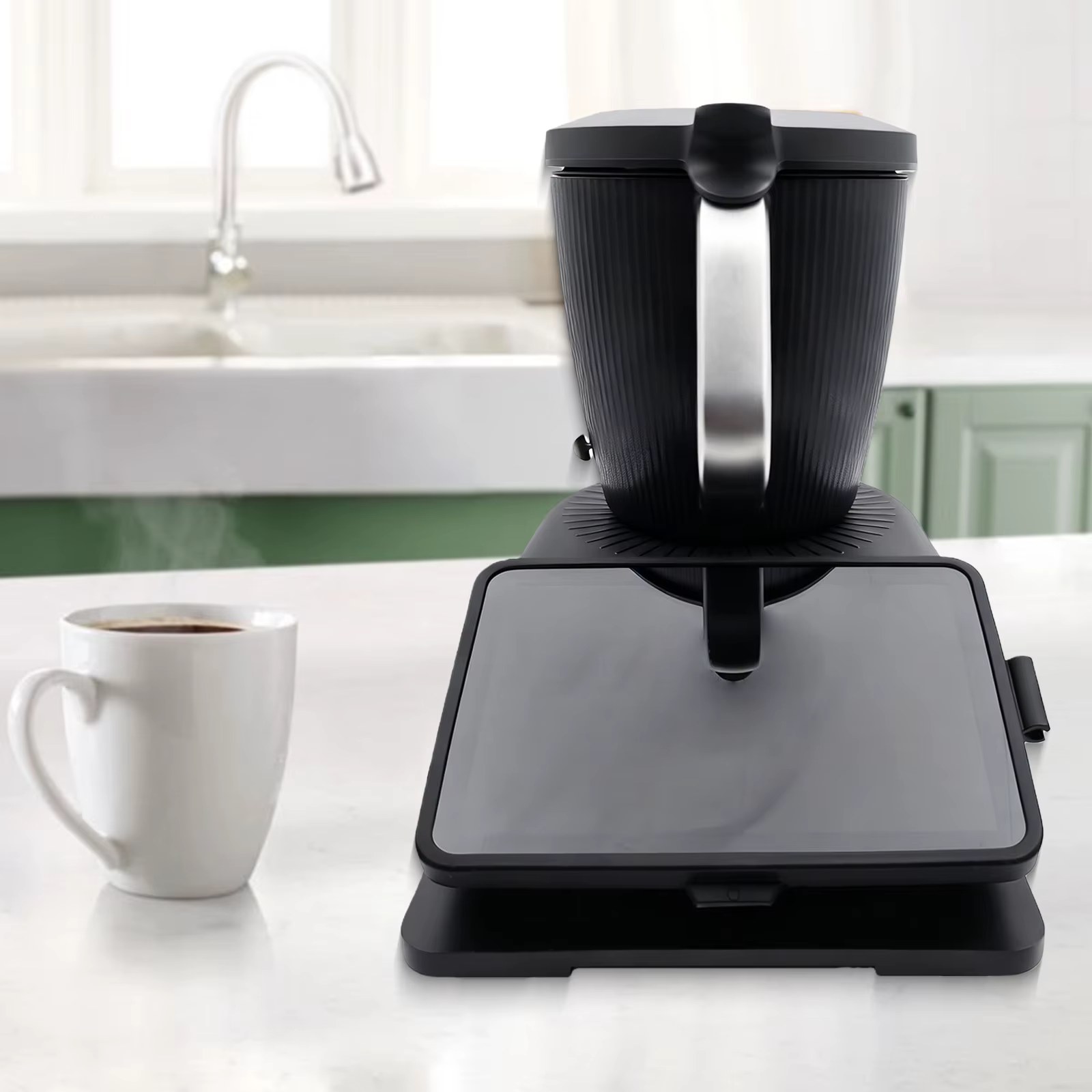 Planche coulissante Thermomix TM7 avec roues : planeur de base facile à déplacer avec encoche de poignée de doigt