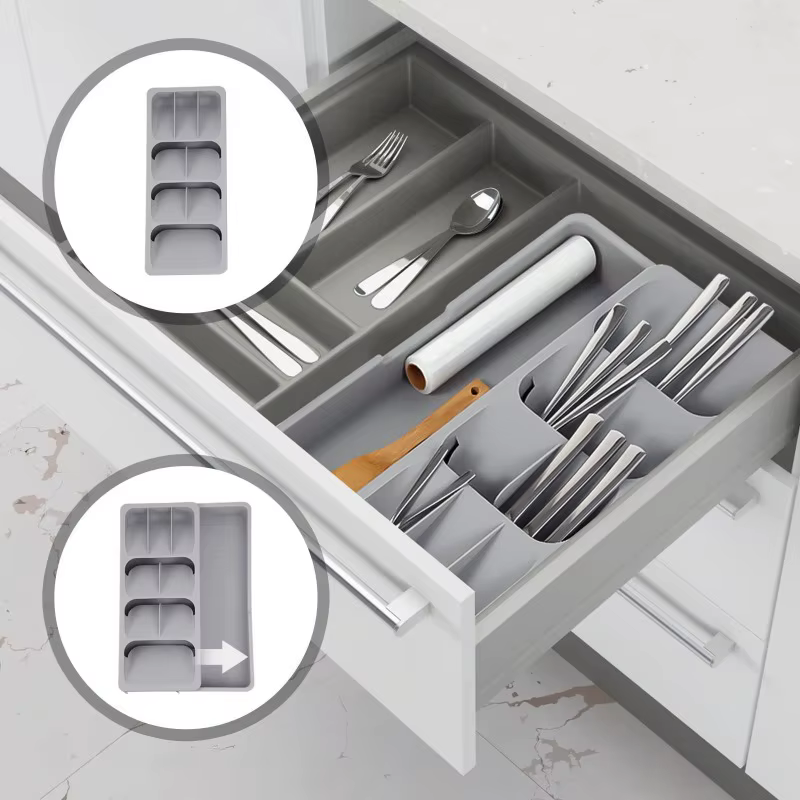 LIUSHADUOLA tiroir de cuisine plateau de rangement de couverts porte-couteau cuillère fourchettes vaisselle organisateur conteneur pour bouteilles d'épices couteaux