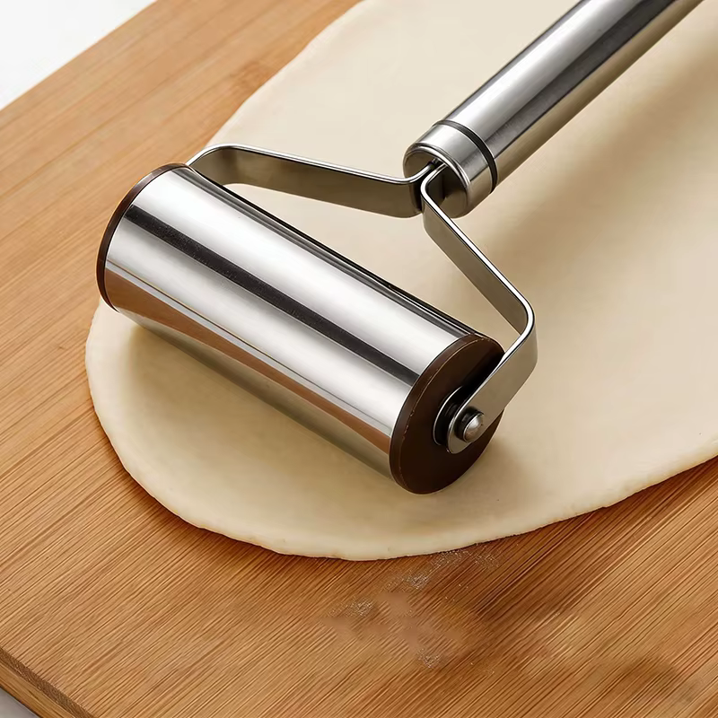 Rouleau à pâtisserie antiadhésif à Double tête en acier inoxydable