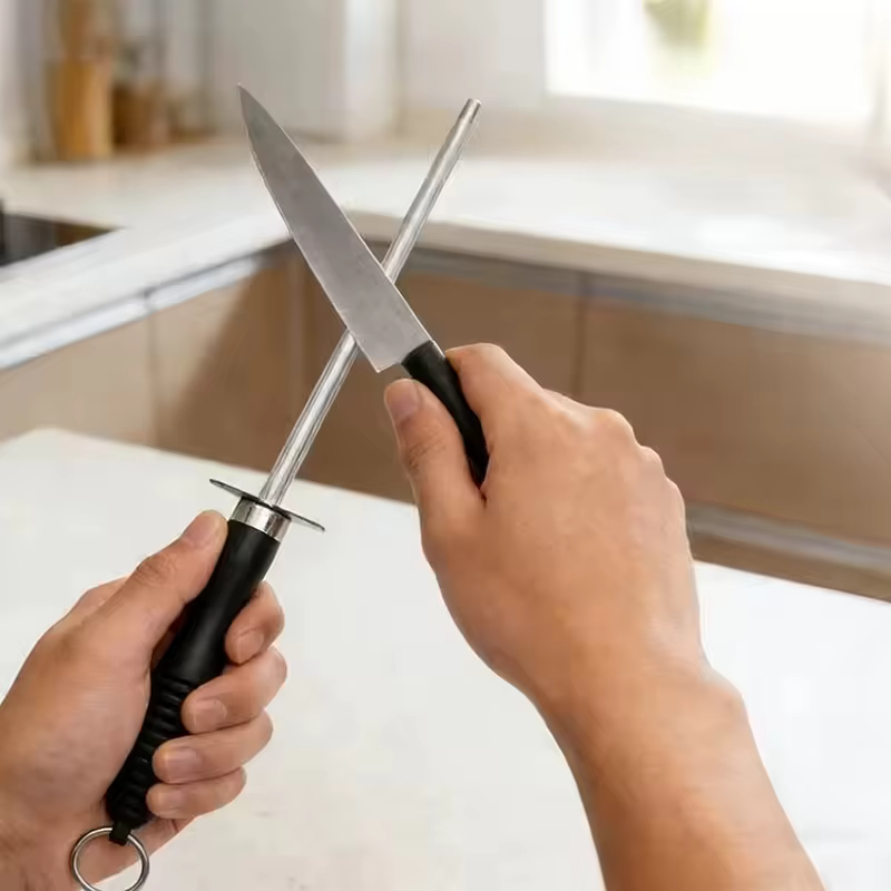 Outil de cuisine, aiguiseur de couteaux en acier au carbone
