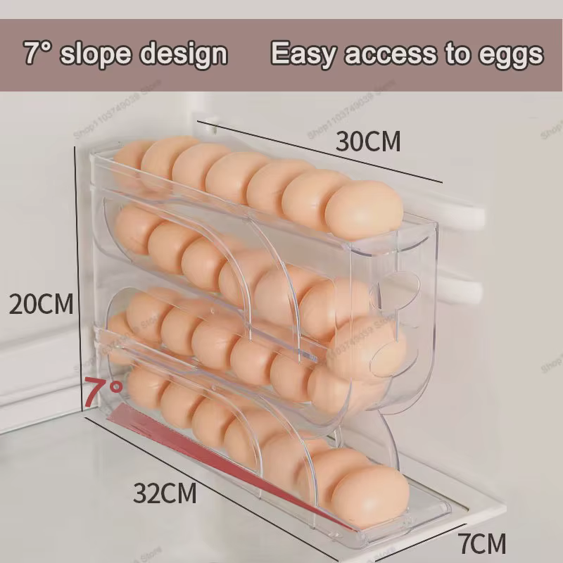 Boîte de rangement d'œufs à roulement automatique domestique