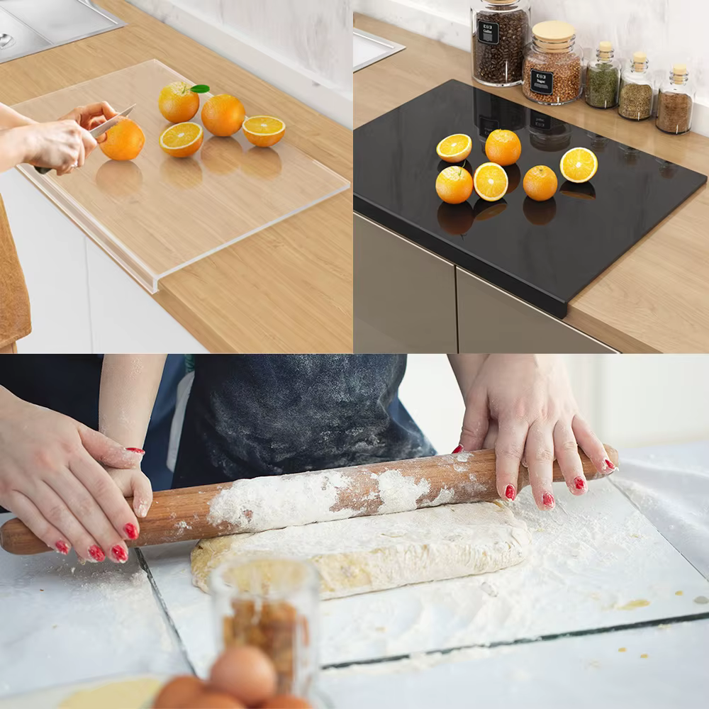 Planche à découper en acrylique avec lèvre de comptoir