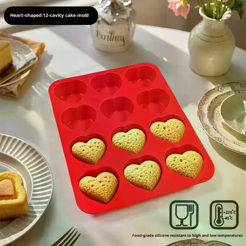 Moules de cuisson en Silicone au chocolat en forme de cœur