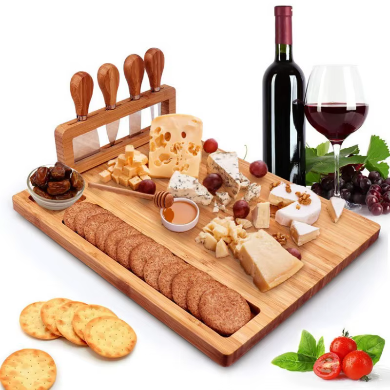 1 ensemble de planches à charcuterie en bois et bambou