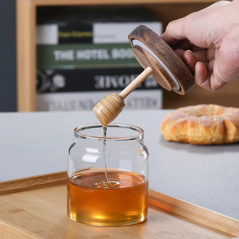 Pot de miel scellé en verre à haute teneur en Borosilicate de 500ML