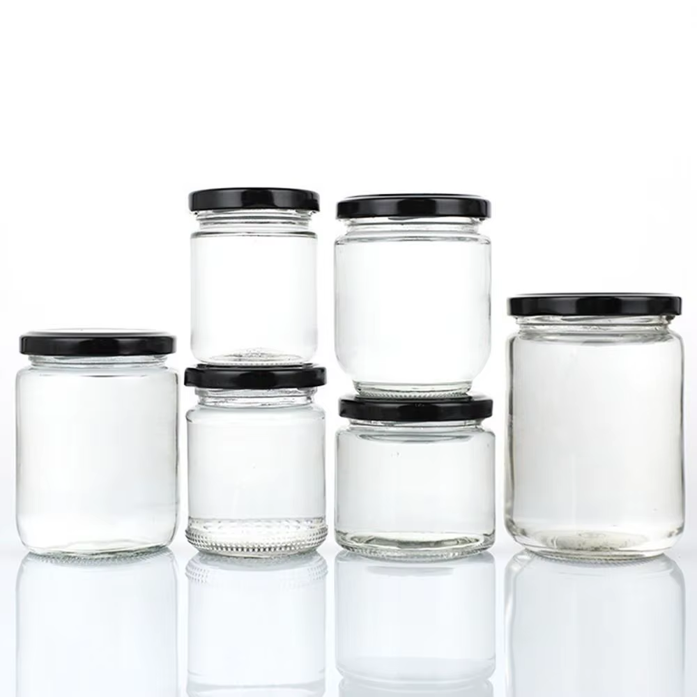 Bocal en verre noir hermétique pour la cuisine
