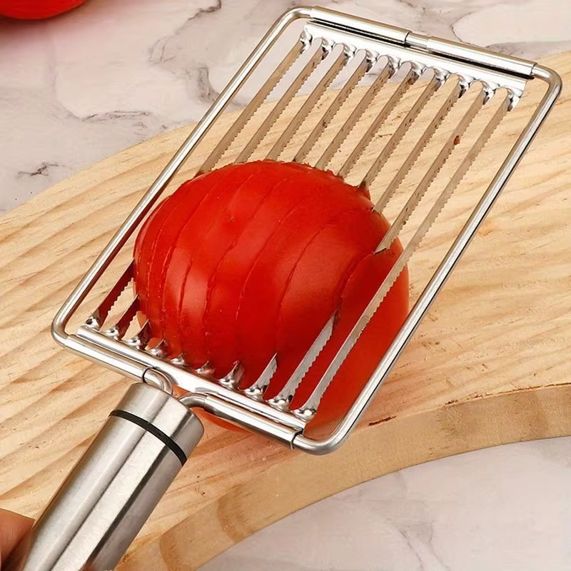 Trancheuse de tomates en acier inoxydable – machine manuelle de découpe de légumes et de fruits