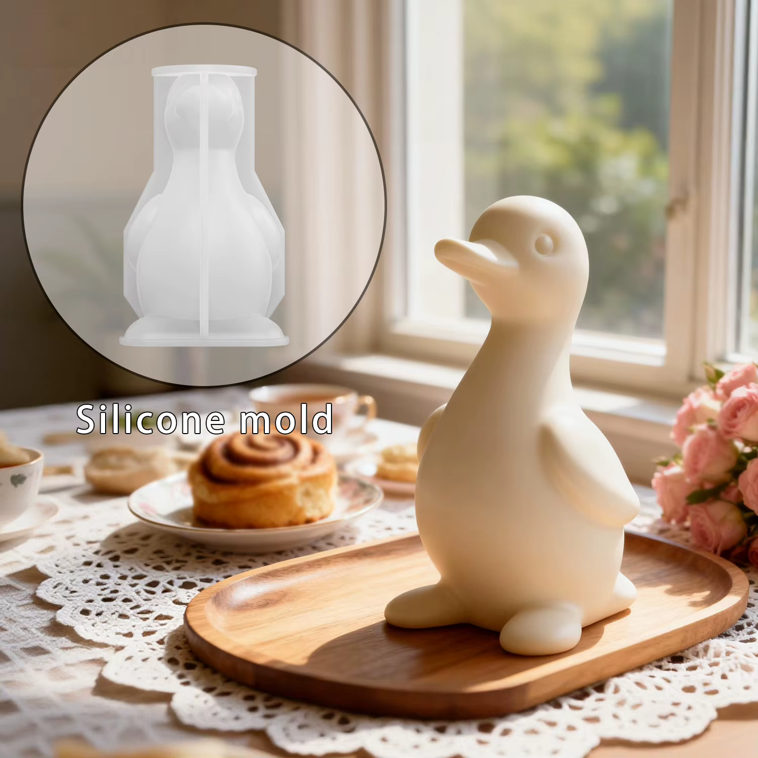 Moule en silicone en forme de petit canard mignon et dodu
