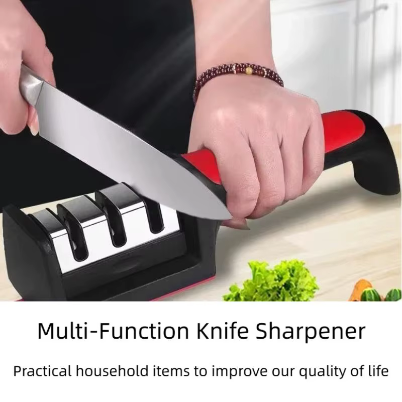 1 pièce Affûteur de couteaux 3/4 étapes avec affûtage rapide