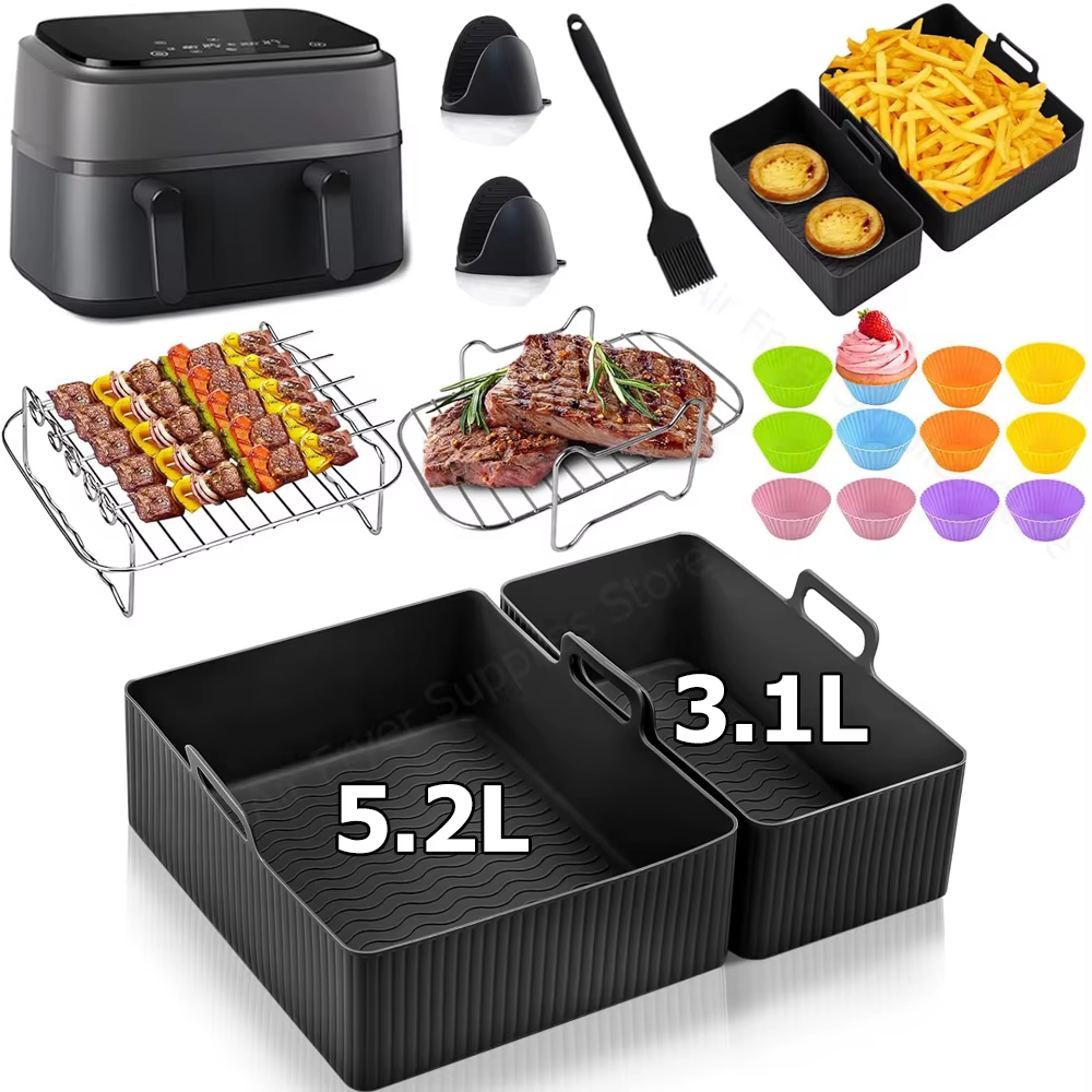 Ensemble d'accessoires pour friteuse à air Tefal EY 901840 Moules de cuisson en silicone/tapis/tapis à