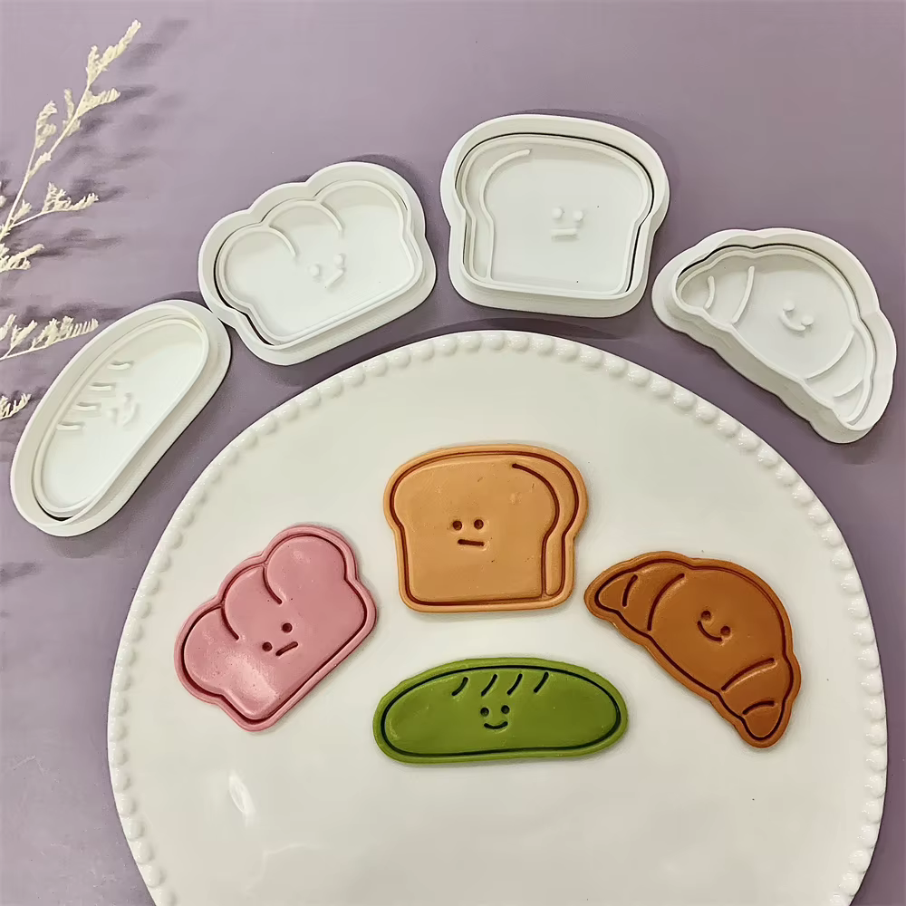 Ours pain Expression emporte-pièces 3D en plastique Biscuit moule Cookie timbre bricolage Fondant gâteau