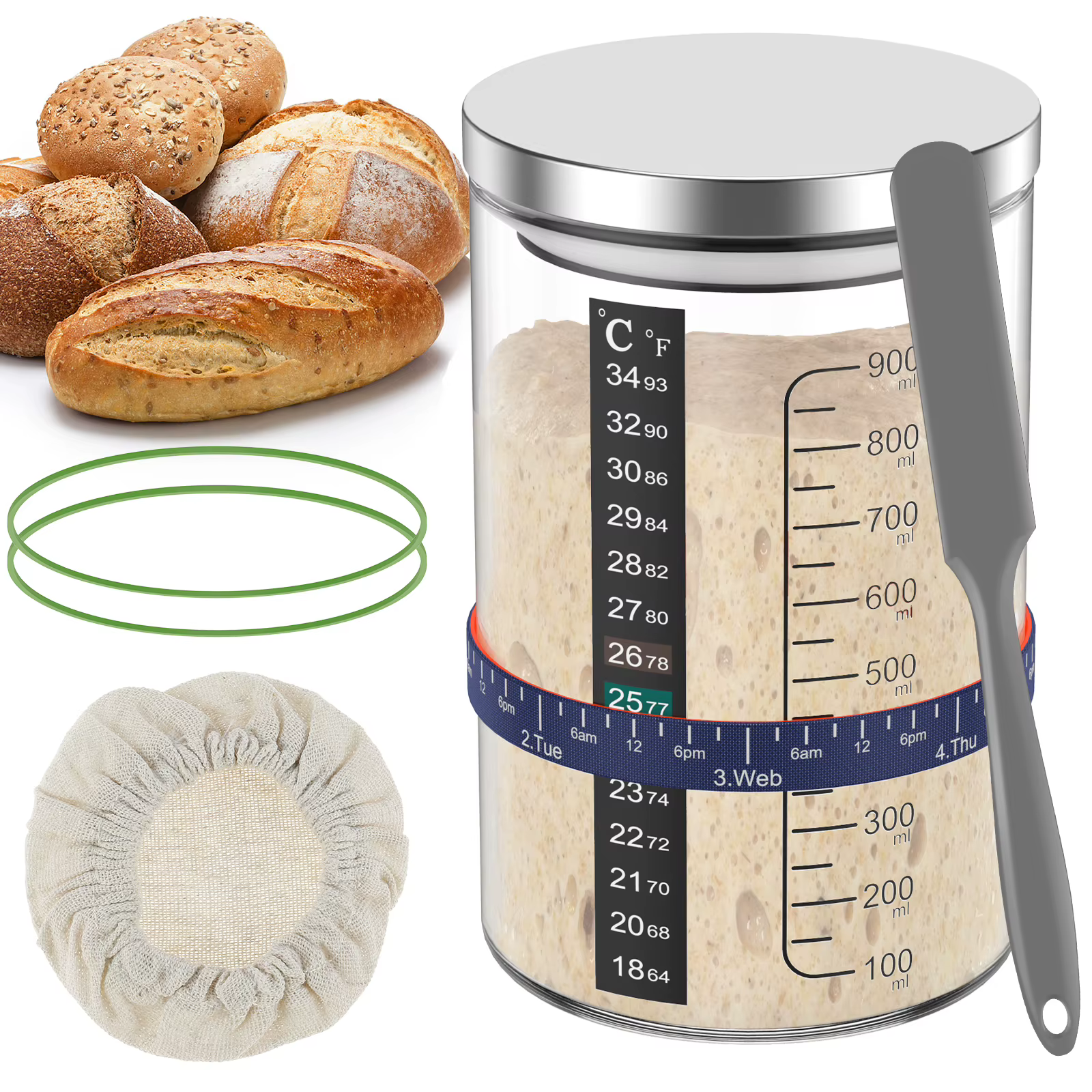 Pot de démarrage à levain 900ml