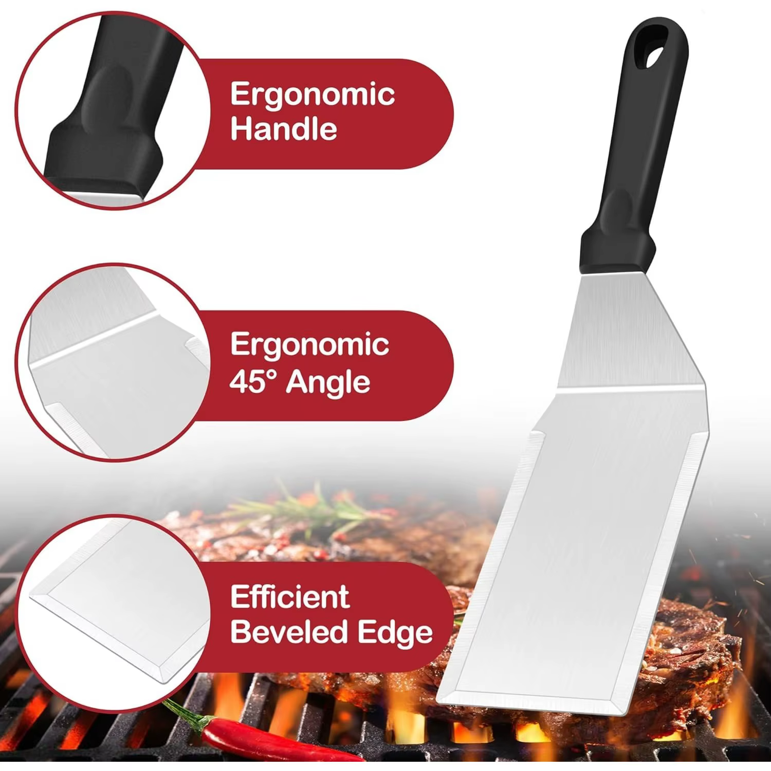 Ensemble de spatules pour plancha