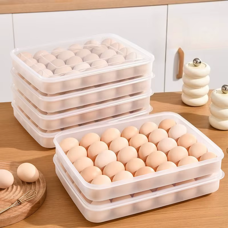 Boîte de rangement d'œufs en plastique avec couvercle