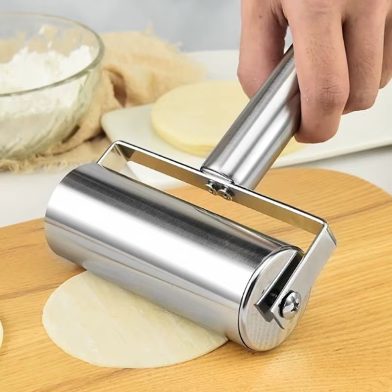 Rouleau à pâtisserie antiadhésif à Double tête en acier inoxydable