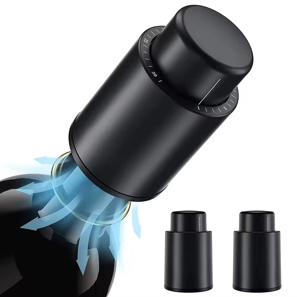 Bouchon de bouteille de vin noir sous vide