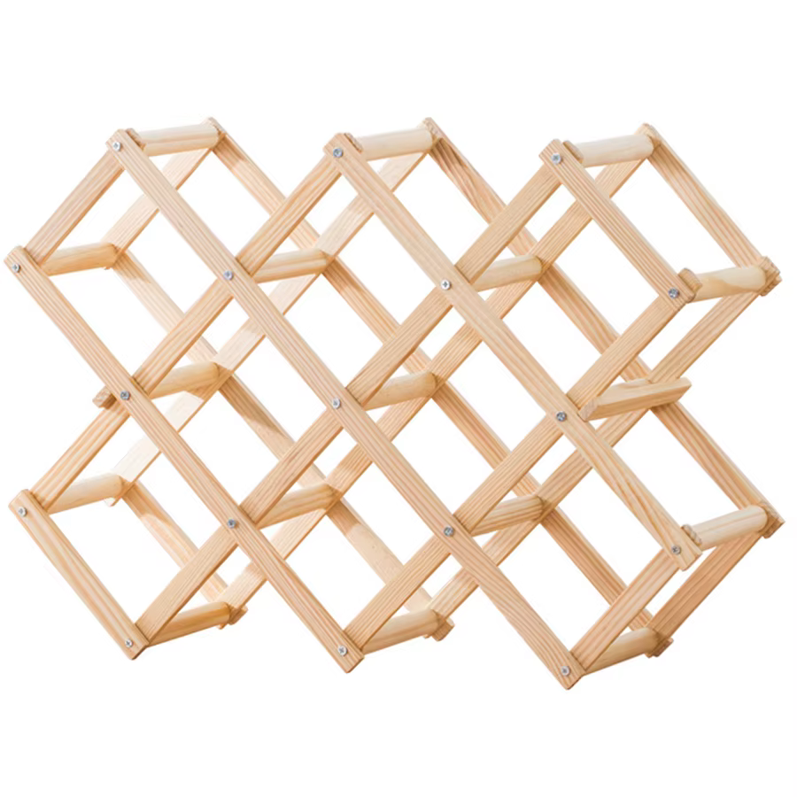 Casier à vin en bois supports de stockage de vin comptoir 10 bouteilles pliable autoportant