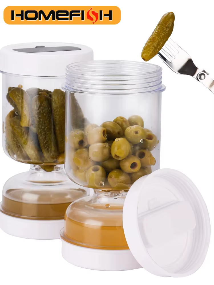 Nouveau pot à olives et cornichons avec passoire
