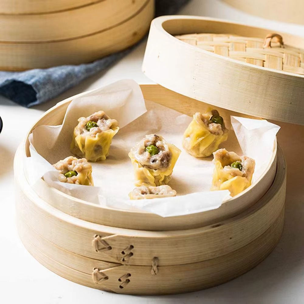 Cuisinière vapeur en bambou avec couvercle pour légumes chinois