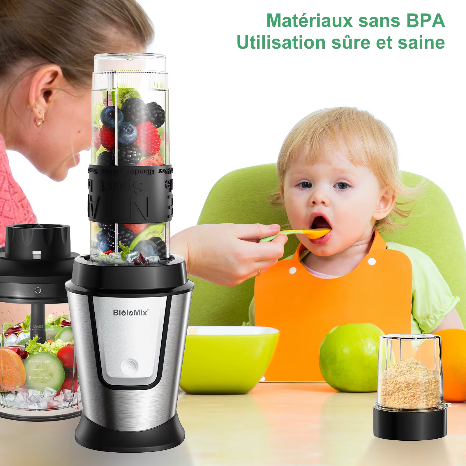 BioloMix-Robot Culinaire Multifonctionnel 3 en 1