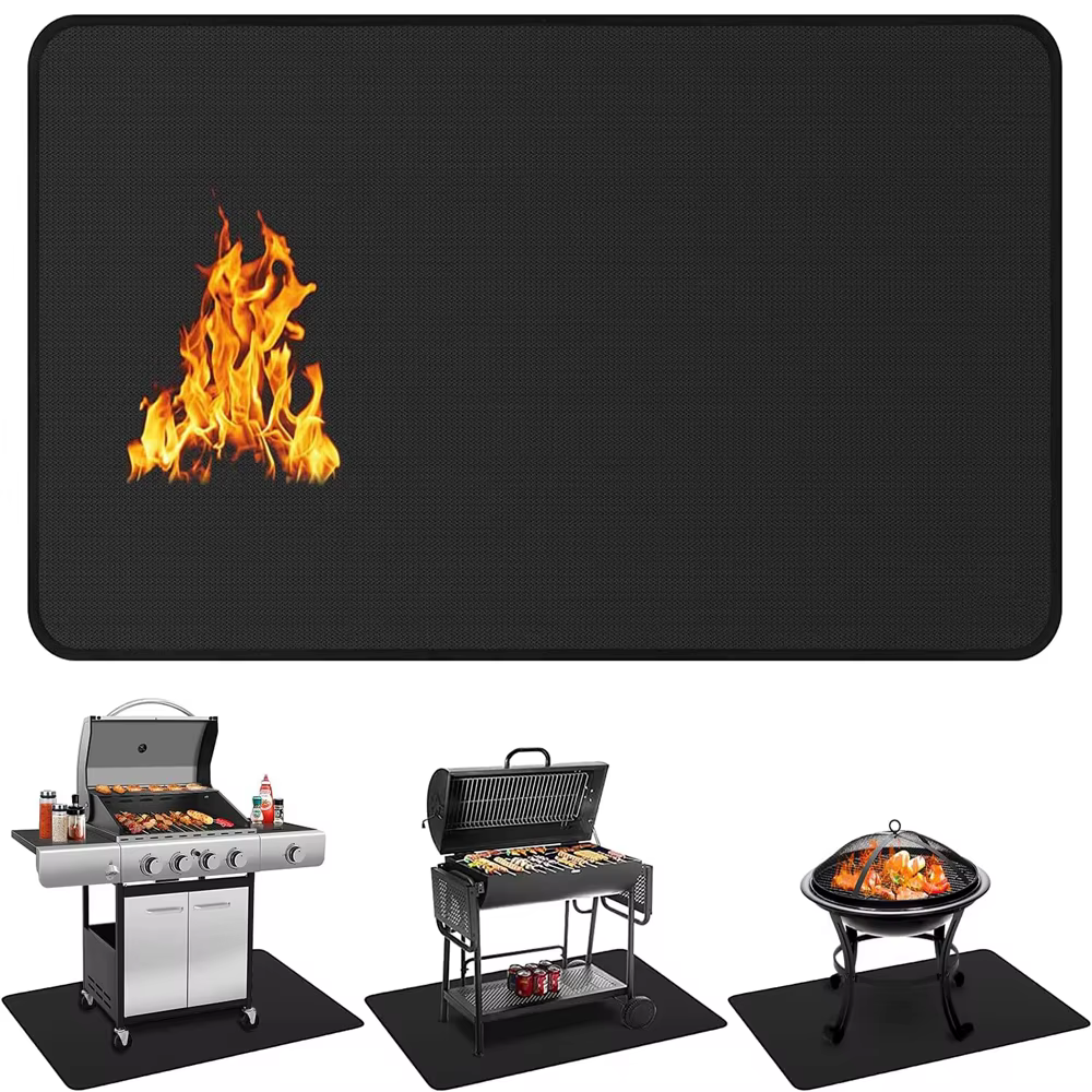 Tapis ignifuge pour barbecue extérieur