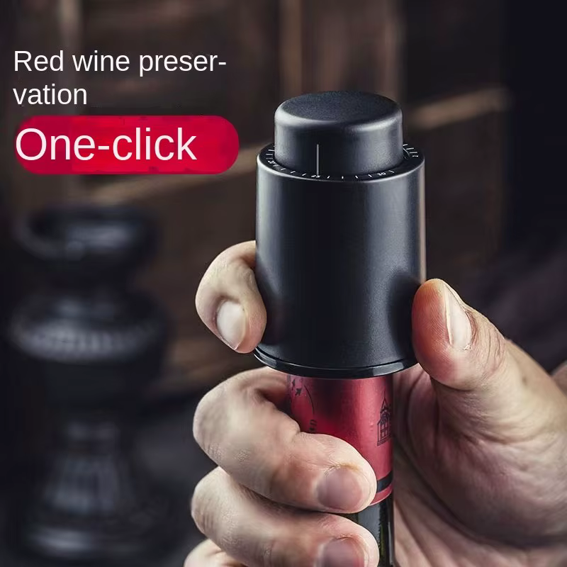 Bouchon de bouteille de vin noir sous vide