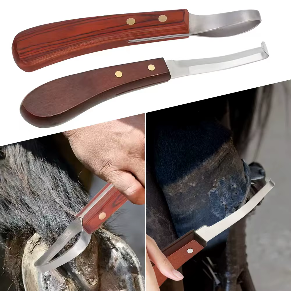 Couteau en fer à cheval avec manche en bois